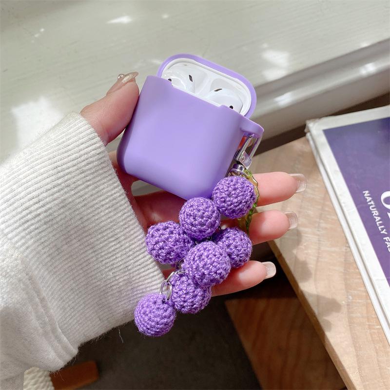 Violet knitted grape for AirPods pro1 generation protective cover 1 generation pro1 apple bluetooth headset case