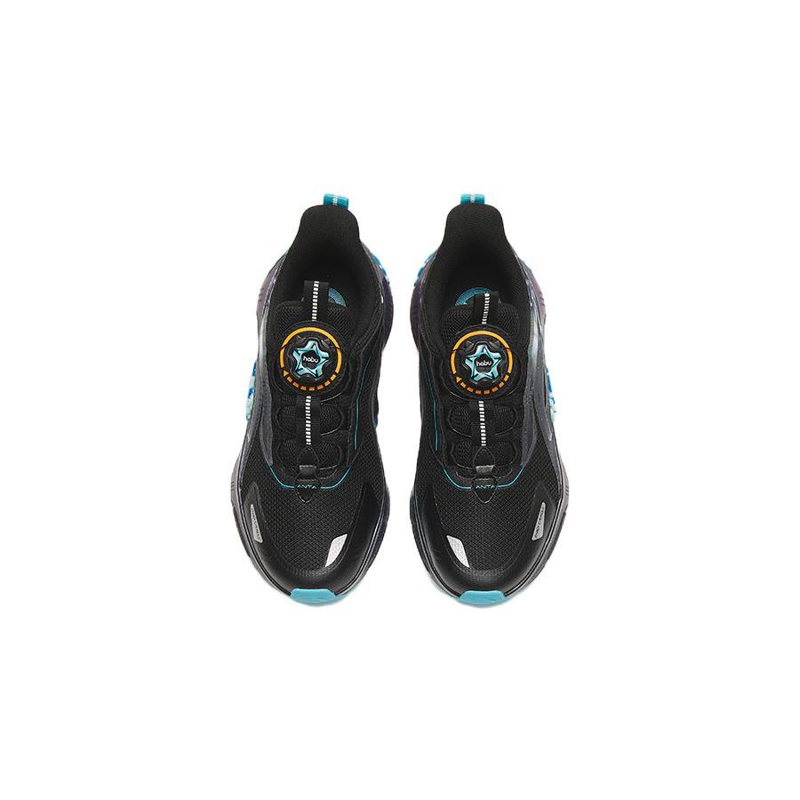 Anta Soft Comfortable Non-Slip Durable Mid-Top Running Shoes Kids Sneaker Black Blue 312245552-4