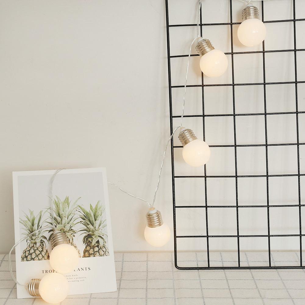 1.5m 10LED Milk White Bulb String Lights Decoration Lamp for House Courtyard Christmas Festival