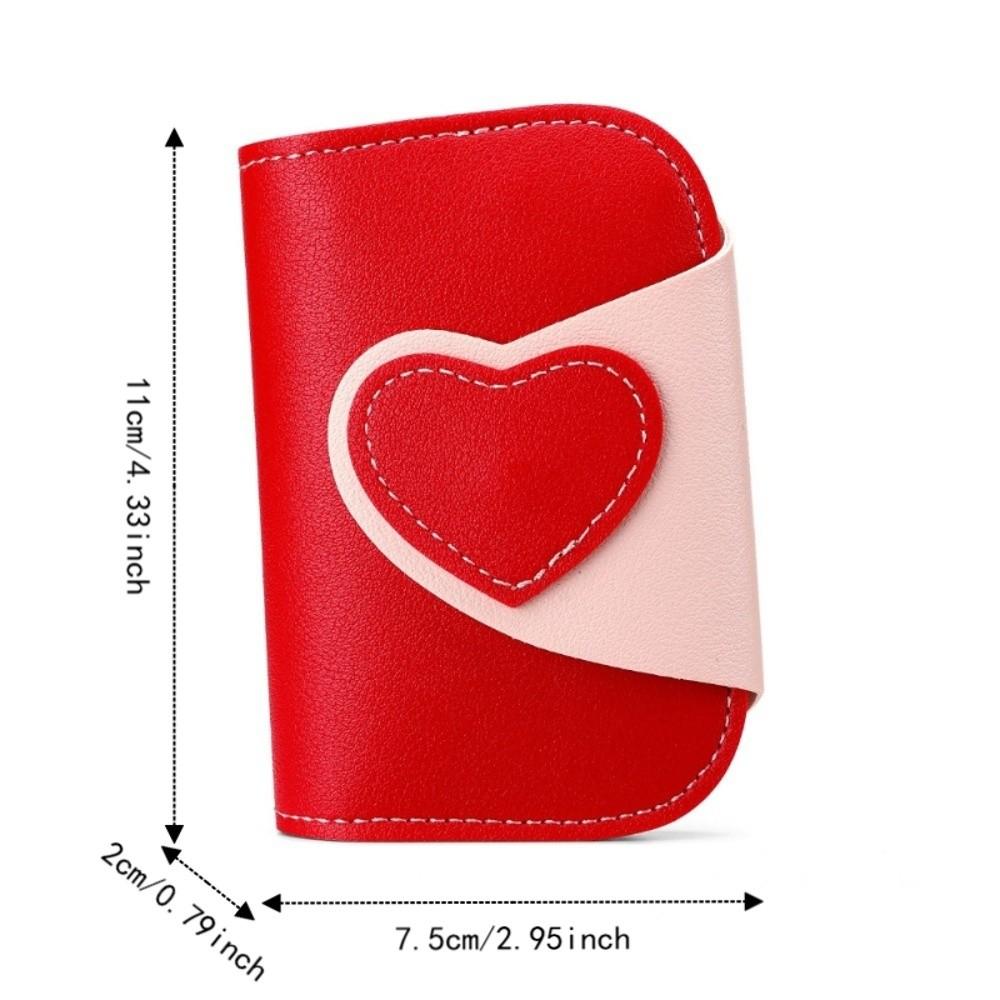 Patchwork Style PU Two-tone Key Case Mini Size Multi Slots Card Holder Multifunctional Portable Keychain Wallet Women