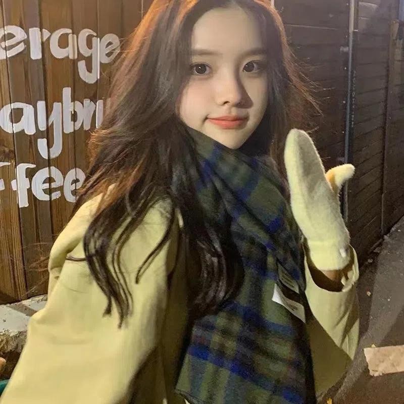 Knitted Wool Scarf Ladies Autumn and Winter All-match Student Imitation Cashmere Thick Scarf