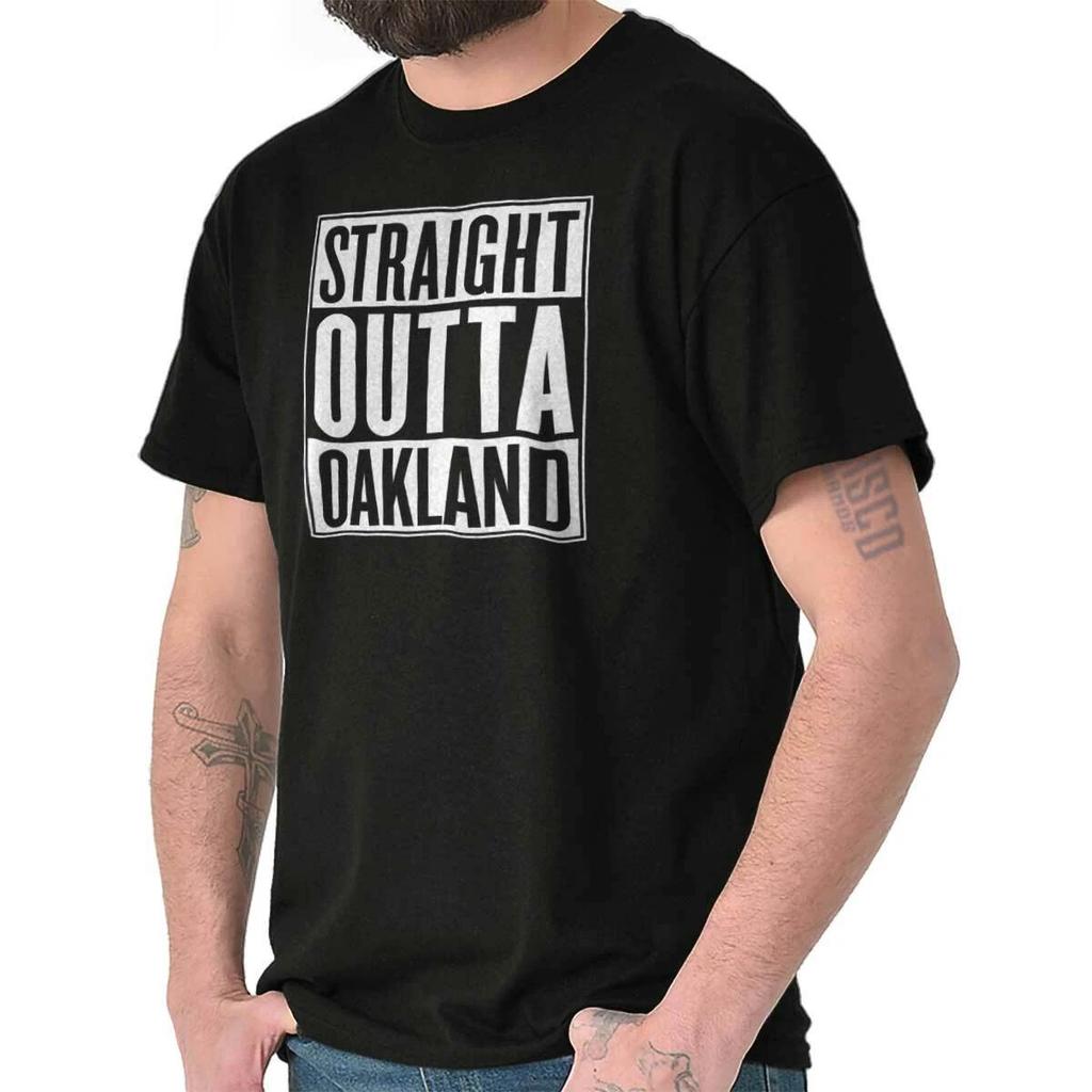 Straight Outta Oakland California Souvenir Womens or Mens Crewneck T Shirt Tee