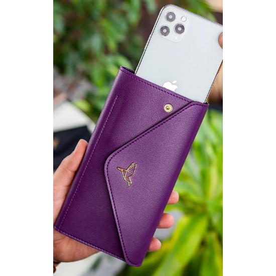 Модель конверта с отделением для телефона и монет Фиолетовый (ДЭМСОН) Кошелек