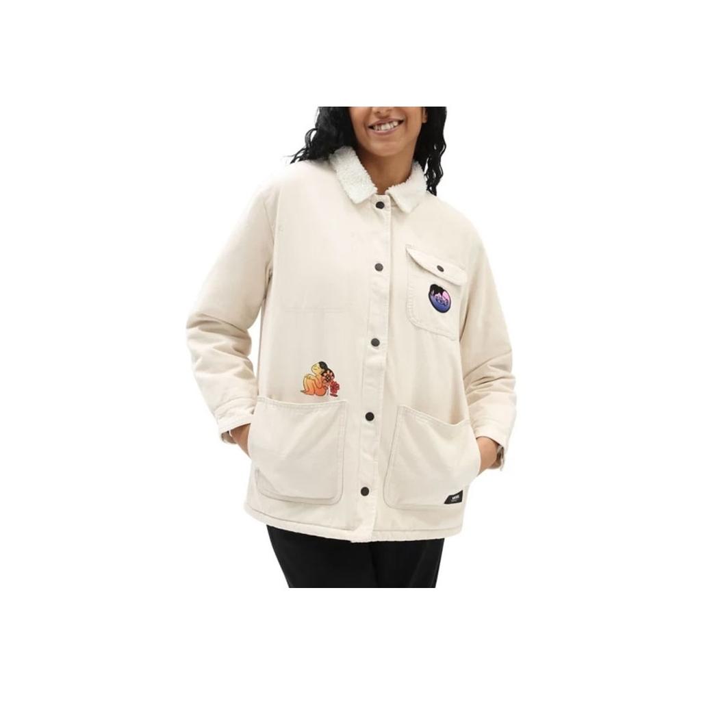 Vans Cultivate Care Fun Print Fleece Lined Multi Pocket Work Jacket Women Jackets Off-White VN0A5LK67VJ