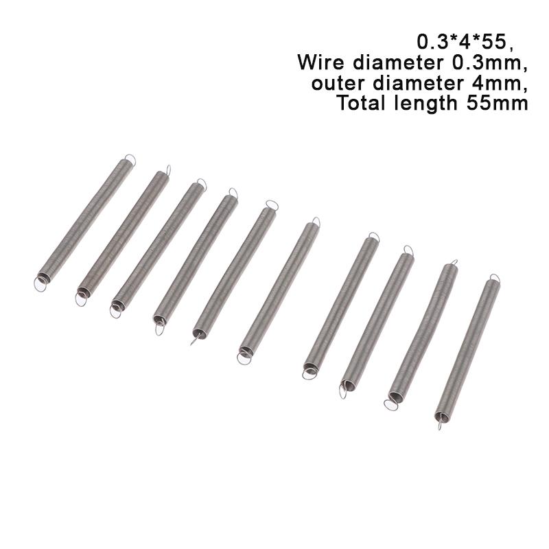 10 шт./лот, пружина растяжения 0,3 мм, удлинительная пружина из нержавеющей стали 304, наружный диаметр 3 мм-4 мм