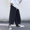 Мужские свободные брюки в стиле хип-хоп с широкими штанинами и карманами, повседневные черные многослойные брюки для повседневной носки на улице