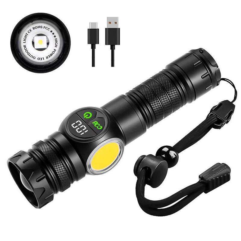 Мощный белый лазерный светодиодный фонарик с зумом дальнего действия для кемпинга на открытом воздухе