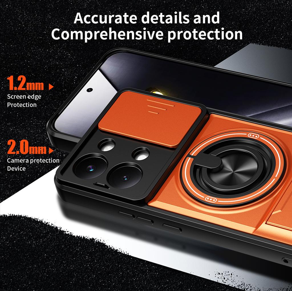 Ударопрочный Магнитный Чехол для Телефона для Xiaomi Poco X8 Pro Max X7 X6 Pro F8 Ultra Бронированный Жесткий Слайдер Защита Камеры Крышка с Подставкой