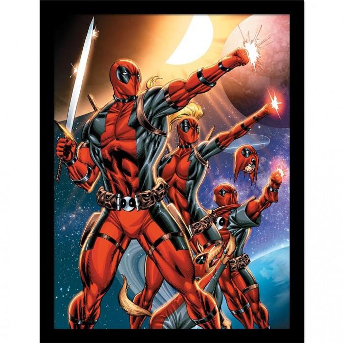 Deadpool Плакат в рамке «Поза действия тела»