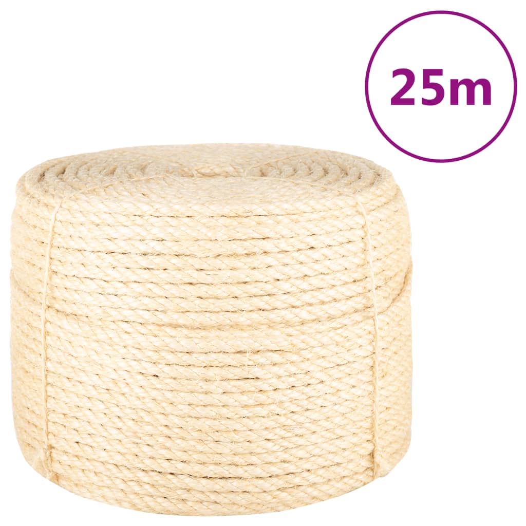 Sisal Rope 100percent Sisal 10 mm Diameter 25 m Length