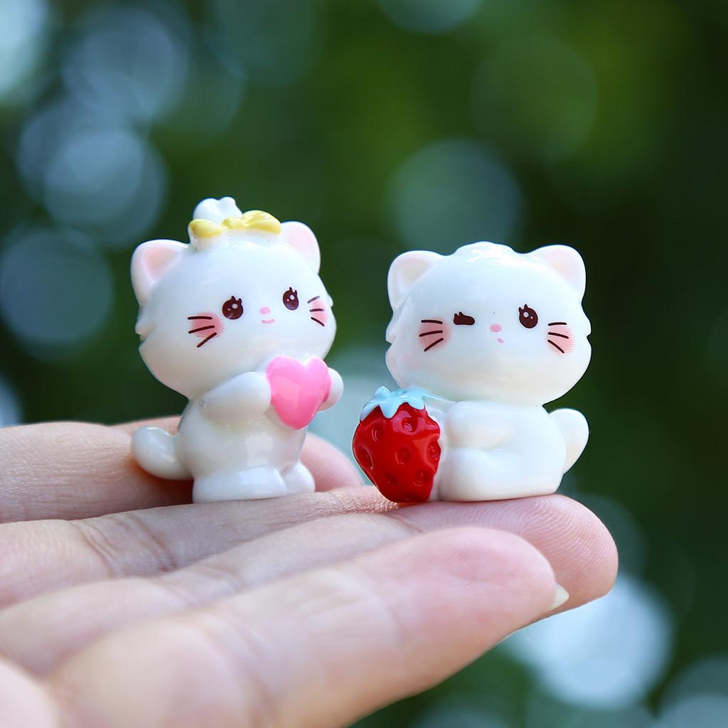 Смоляная Миниатюрная Коллекционная Фигурка Кошки С Декором для DIY Ландшафта Для Детей и Взрослых