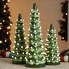 2025 Table Top Christmas Tree with Lights Christmas Tree Ornament Hand-Painted Resin Christmas Tree for Tabletop Home Decor