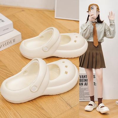 Туфли Nurse Baotou Hole на платформе, повседневные спортивные тапочки, женские модные простые универсальные однотонные сандалии