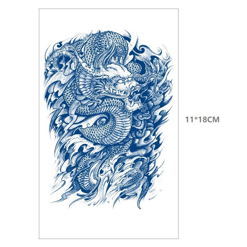 Herbal Juice Waterproof Butterfly Thorn Plain Flower Chest Semi Permanent Gradual Change Water Transfer Tattoo Sticker