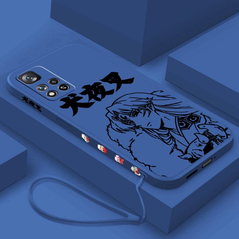 Inuyasha аниме милый для Xiaomi Redmi Note 12 11T 11S 11E 10S 10T 10 9S 9T 8 Pro Plus Lite жидкий левый чехол для телефона с веревкой