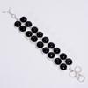 Onyx Silver Bracelet 100% Natural Black Onyx Round Shape Ethnic Style Handmade Jewelry  6-8" WSJ-4622