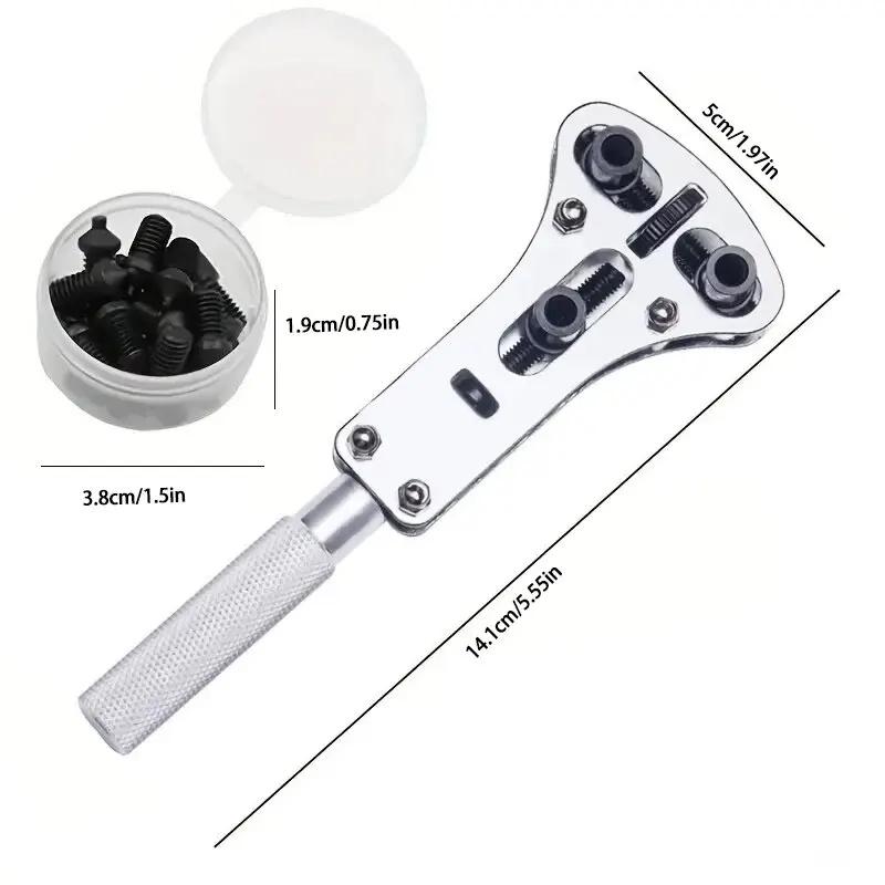 3 Claw Watch Case Opener Adjustable Screw Back Remover Wrench Repair Tool Part Maintenance Kit Bottom Cover Rear Replace Battery
