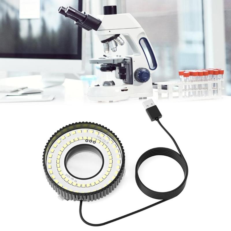 Uniform Illuminating LED Rings Light For Microscopes Featuring Adjustable Polarization 72 Bulbs Design USB Powered