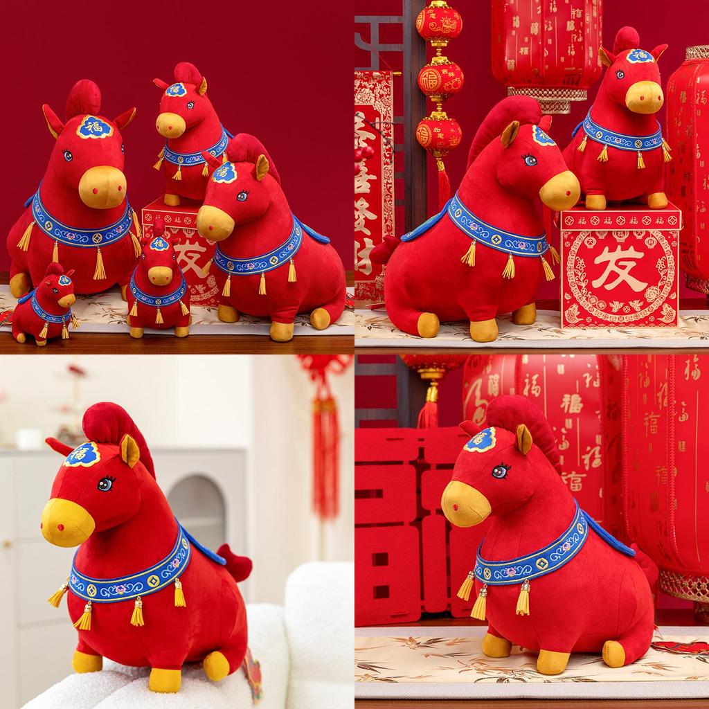 Horse Zodiac Plush Doll Pp Cotton Filling Festival Decoration Toys Collectors