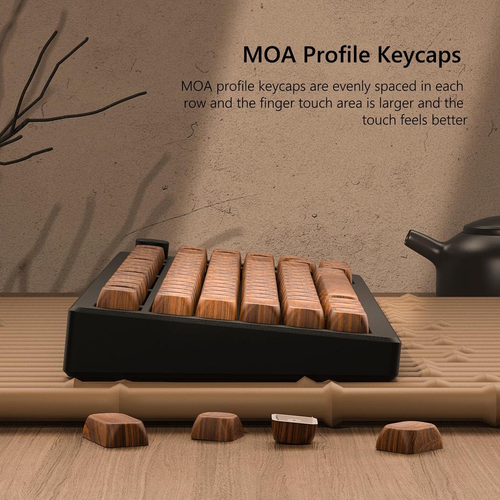 Womier Набор клавиш MOA Profile 131 клавиша PBT Деревянные клавиши Раскладка Японская раскладка Клавиши для ПК-клавиатуры 61/64/68/98/84/87/96/104/108 (коричневый)