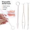 Набор из 10 одноразовых инструментов для чистки полости рта, 3 шт./набор, ротовое зеркало, пинцет, зонд, стоматологические расходные материалы, материалы для стоматологического осмотра