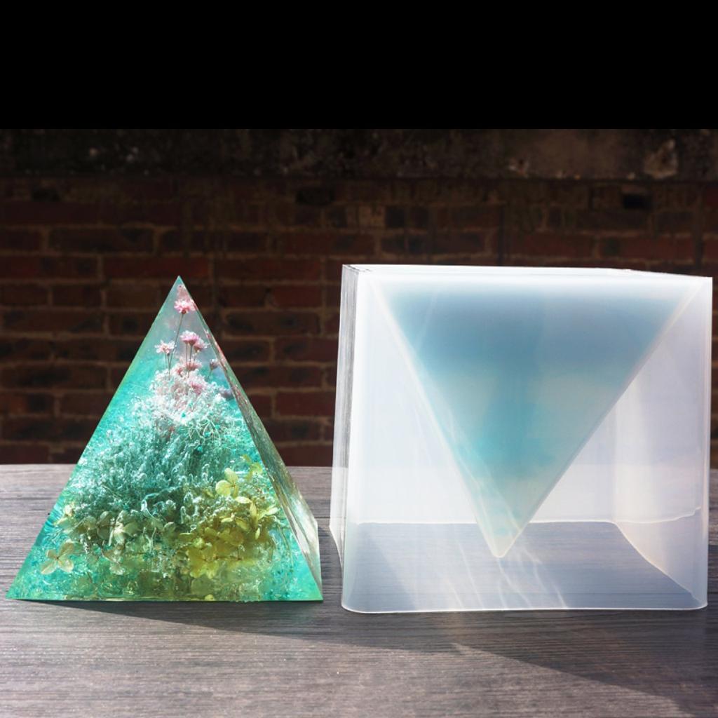DEZAR Silicone Mold, Resin Pyramid, Orgonite, Handmade, Soft Cutter, 15cm
