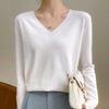 Women's Knitwear Fashion Sweater V-neck Versatile Bottoming Shirt