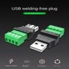 4-контактный USB-разъем USB 2.0 Type-A 4-контактный штекер/штекер USB-разъем 4-контактный винтовой клеммный разъем