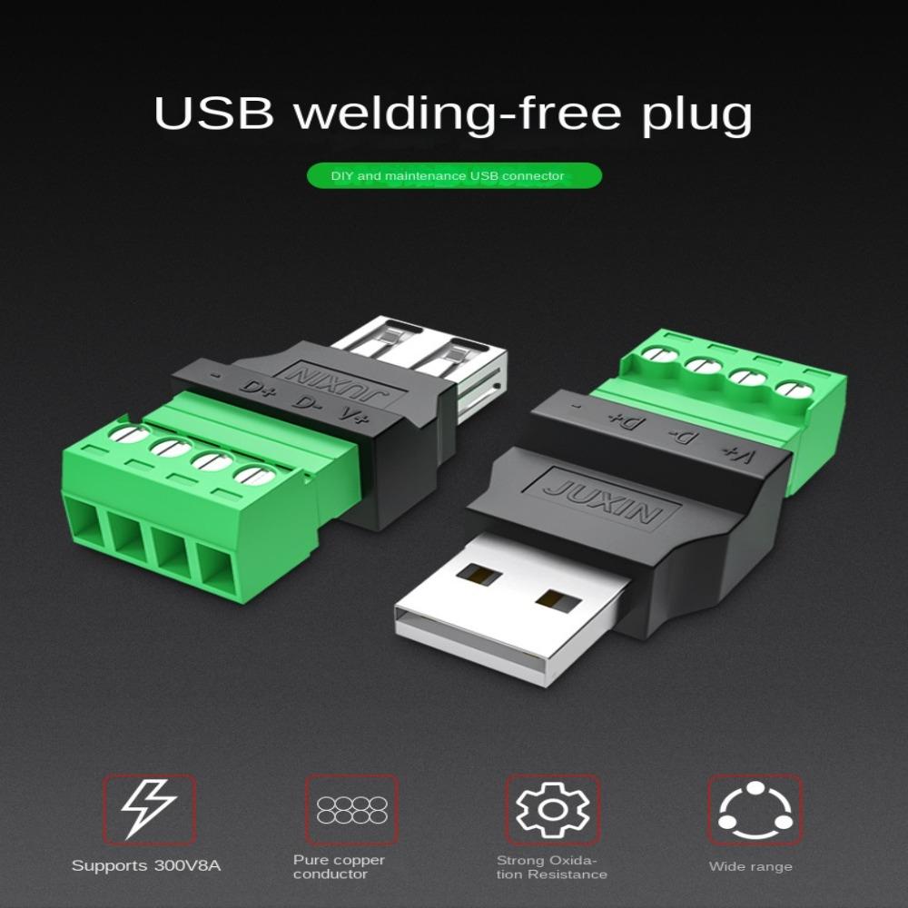 4-контактный USB-разъем USB 2.0 Type-A 4-контактный штекер/штекер USB-разъем 4-контактный винтовой клеммный разъем