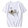 Summer Round Neck 3D Funny Fish Skeleton Print Top Fashionable Casual Short Sleeved Men's T-shirts