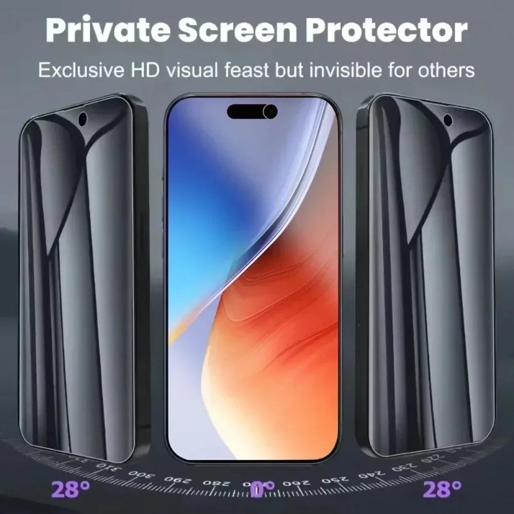 4 шт. Гидрогелевая пленка Anti Spy для iPhone 17 16 15 14 Pro Max Air 16e 15 14 Plus Защитное стекло для iPhone 13 12 11 Pro XR XS Max