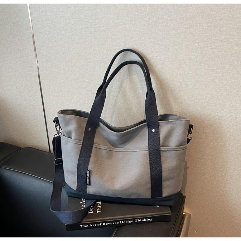 Canvas Bag Women's Large-capacity New Summer Versatile Messenger Bag Casual Portable College Student Tote Bag