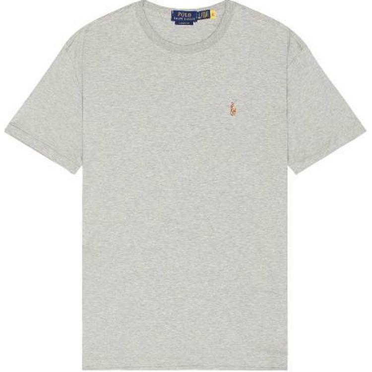 Polo Ralph Lauren Футболка мужская с вышитым логотипом, круглым вырезом, прямого кроя, с коротким рукавом, серая 710746817-012