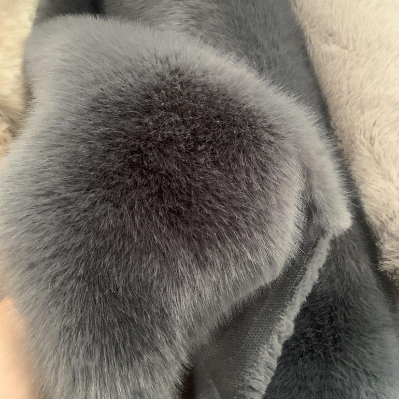 Популярная осенне-зимняя новинка из искусственного меха лисы, женская термошуба с капюшоном