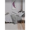 Single Double Sided Gray And White Duvet Cover Set With Elastic Sheet, 90*190 Elastic Sheet