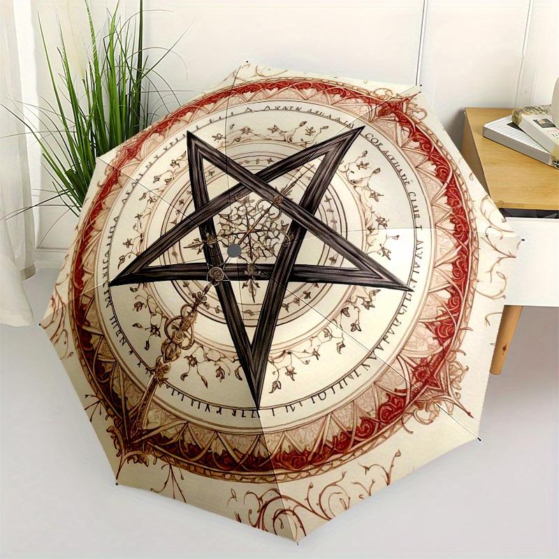 Enchanted Pentagram Wall Art: Mystical Decor for Your SpaceUmbrella, Portable 3-Fold Umbrella for Men & Women,Christmas Gift ES136