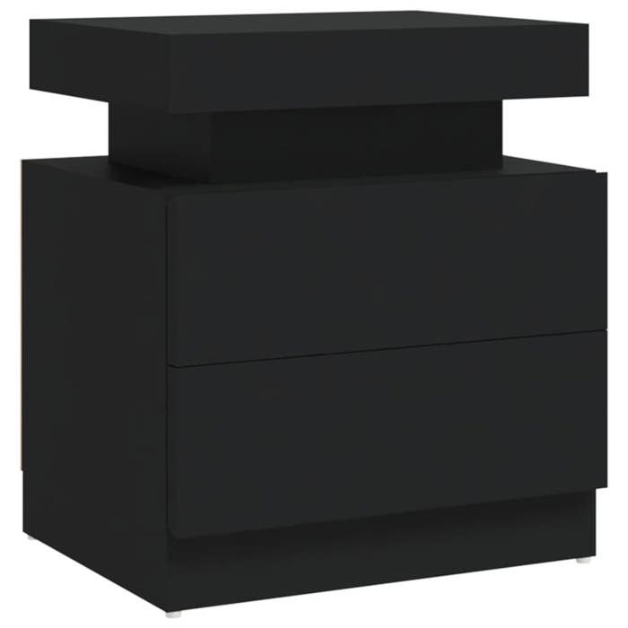 Table de chevet - Maison Exclusive - Noir - Bois d'ingénierie - 45x35x52 cm