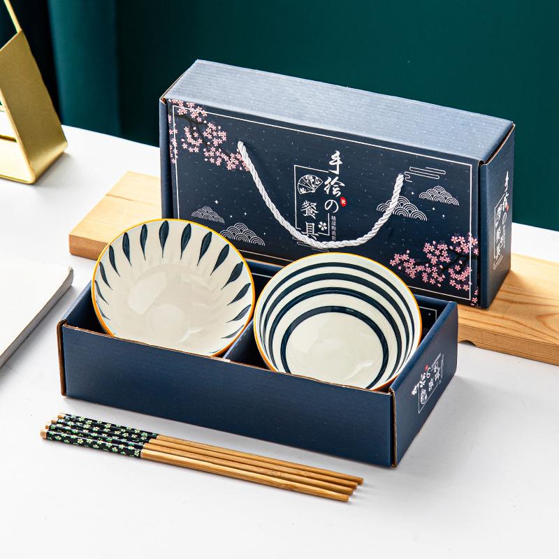 Japanese 4.5 Inch Handmade Bohemian Rice Noodle Sauce Fruits Soup Salad Ceramic Bowls