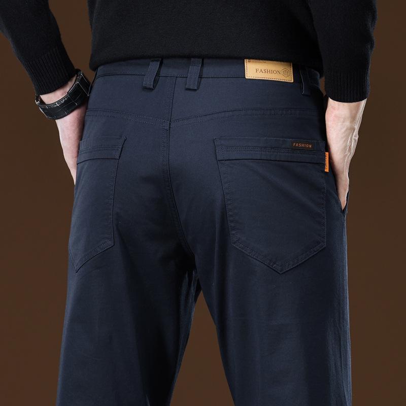 Men's Hong Kong 2025 Spring/Summer Pure Cotton Loose Straight Business Trousers