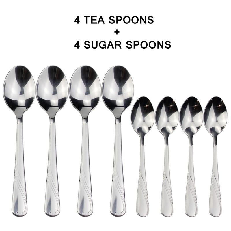LUCF Popular Western Dinnerware Decent Elegant Cutlery Set Stainless Steel Cake Forks Sugar Spoons 6 Option Utensils For Kitchen4