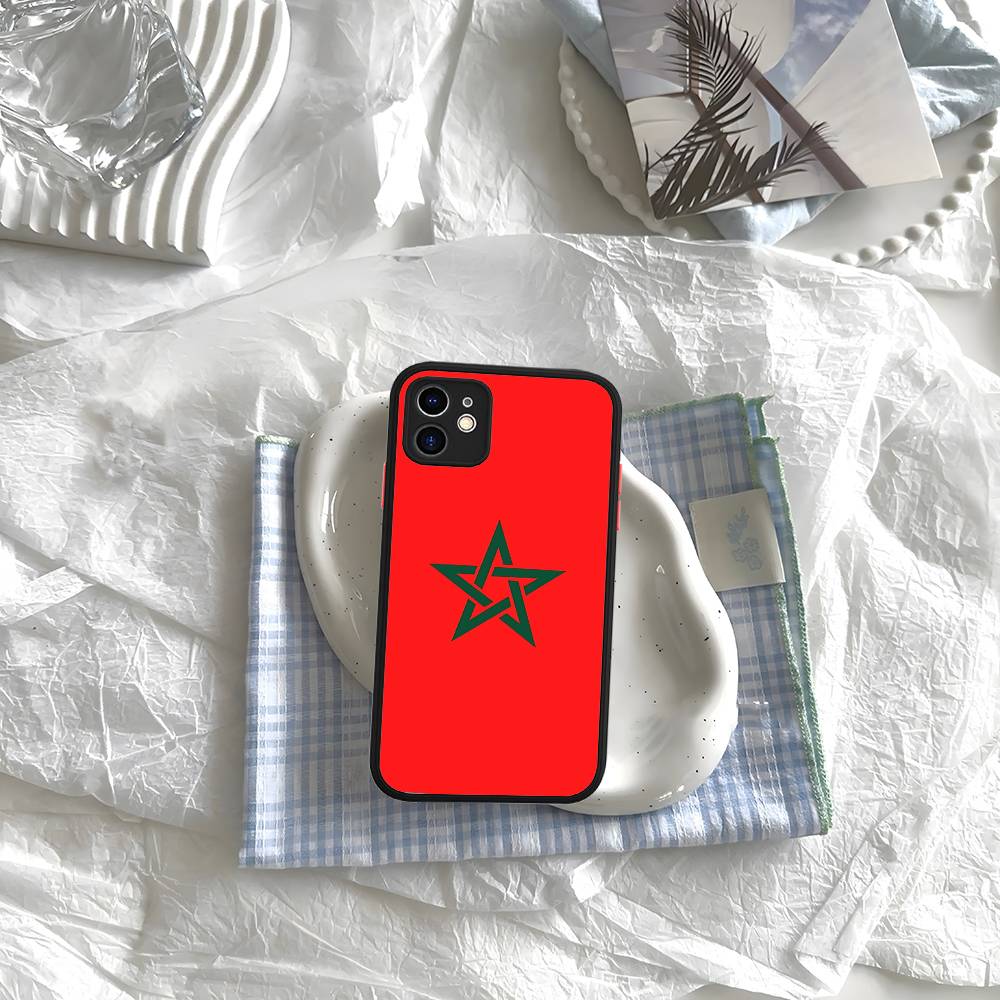 Карта и флаг Марокко Матовые силиконовые чехлы для телефона Для IPhone 16 13 15 12 11 Pro Max Plus Для IPhone 14 15 Pro