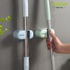 Punch-Free Wall-Mounted Mop and Broom Holder with Strong Adhesive Clips