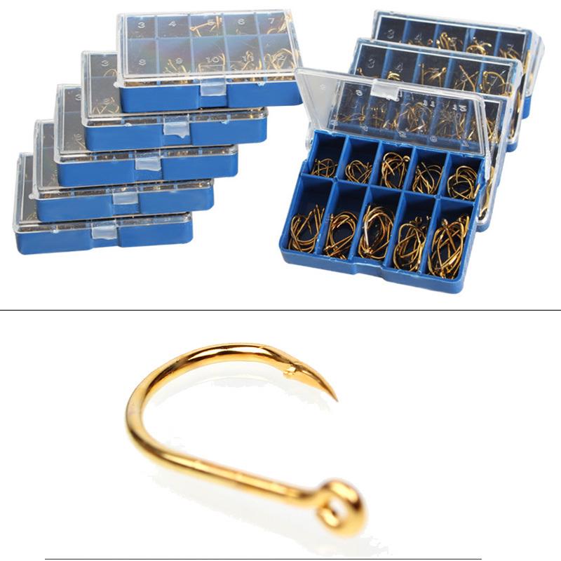 Рыболовные крючки из высокоуглеродистой стали, червячная приманка, рыболовные крючки с пластиковой коробкой, рыболовные инструменты