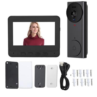 2.4G 4,3-дюймовая Видеодомофонная Камера Дверная Камера HD Камера Дверного Звонка IPS Экран Умный Дверной Звонок для Дома Офиса Квартиры