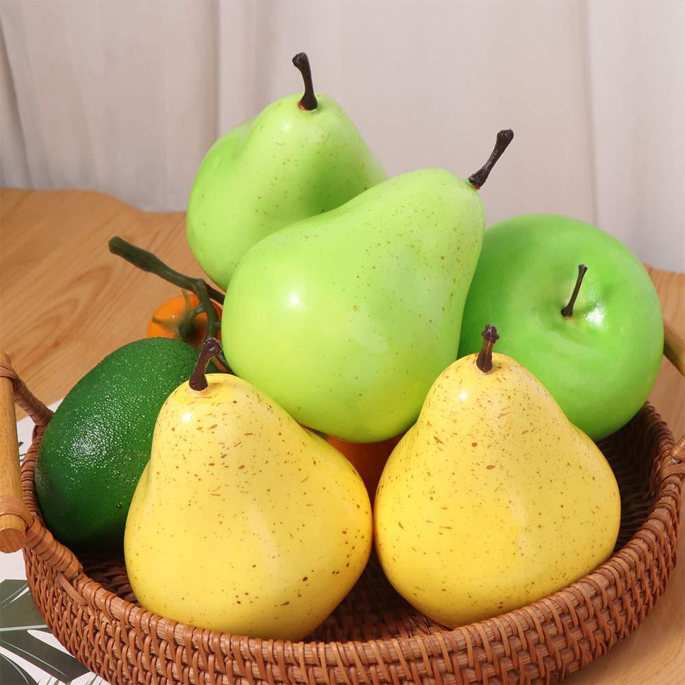 5PCS Realistic Simulation Pear DIY Fruit Model Fruit Toy Artificial Fruit Photography Props