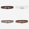 Minimalist Leather Belt For Women And Men With Alloy Buckle For Casual And Office Wear