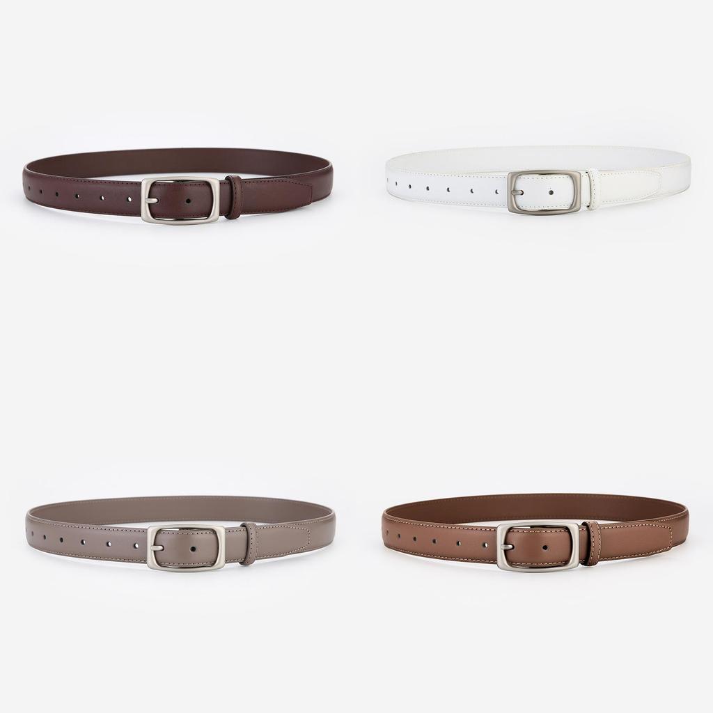 Minimalist Leather Belt For Women And Men With Alloy Buckle For Casual And Office Wear