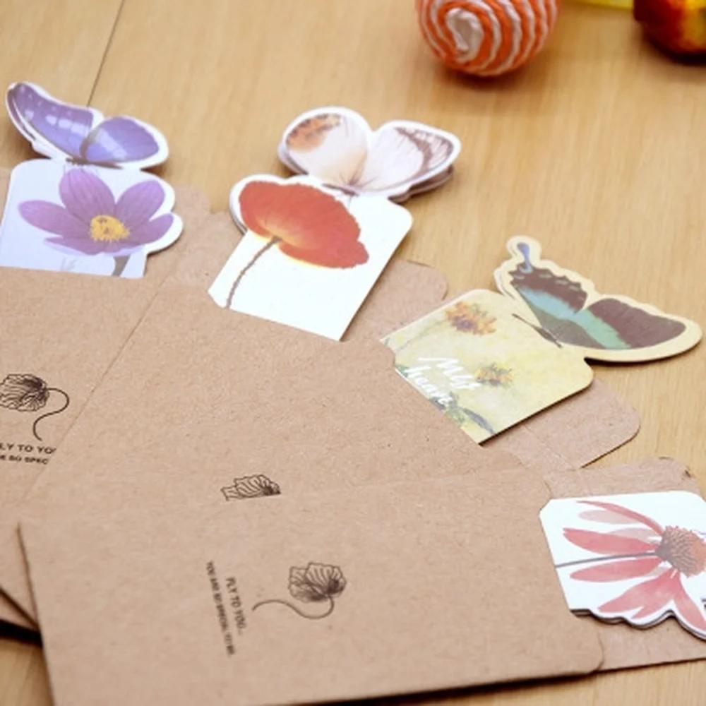 8 шт./набор новых милых закладок-бабочек из крафт-бумаги для книг, держателей маркеров, школьных милых подарков