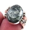Natural Seraphinite Gemstone Handmade 925 Sterling Silver Two Tone Ring S.7 L4Y50