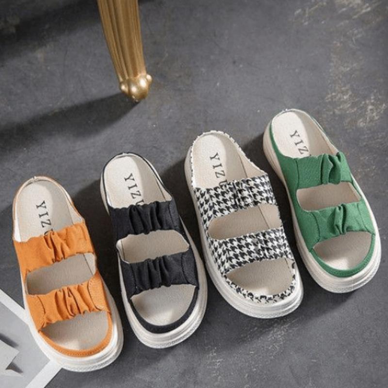 Модные дизайнерские тапочки Sense 2024 года, летние новые женские туфли One Line Casual Anti Slip, женские туфли, универсальные, удобные и мягкие